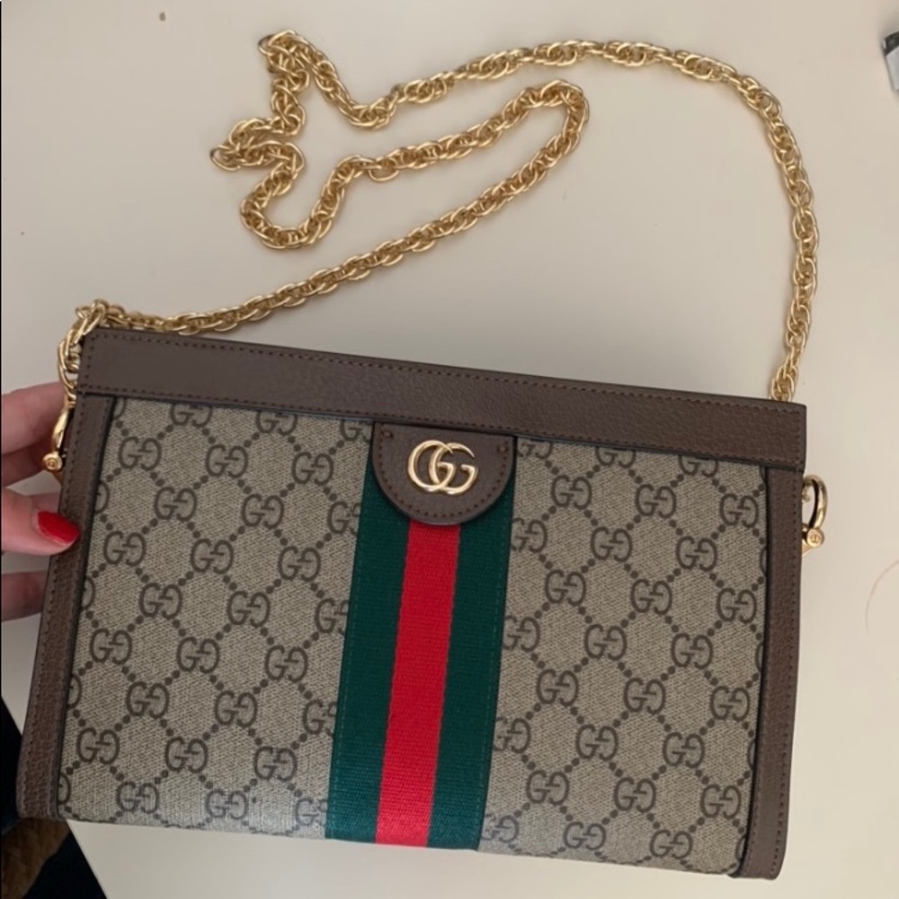 Beige Leather Crossbody Handbag